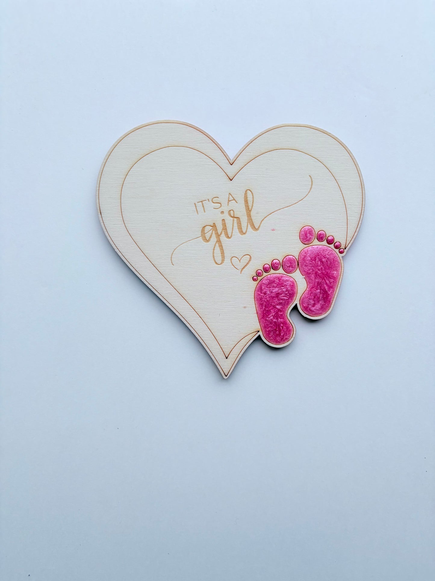 Houten Babyshower Decoratie "It's a Boy / It's a Girl" – Geboorte Decoratie 10 cm
