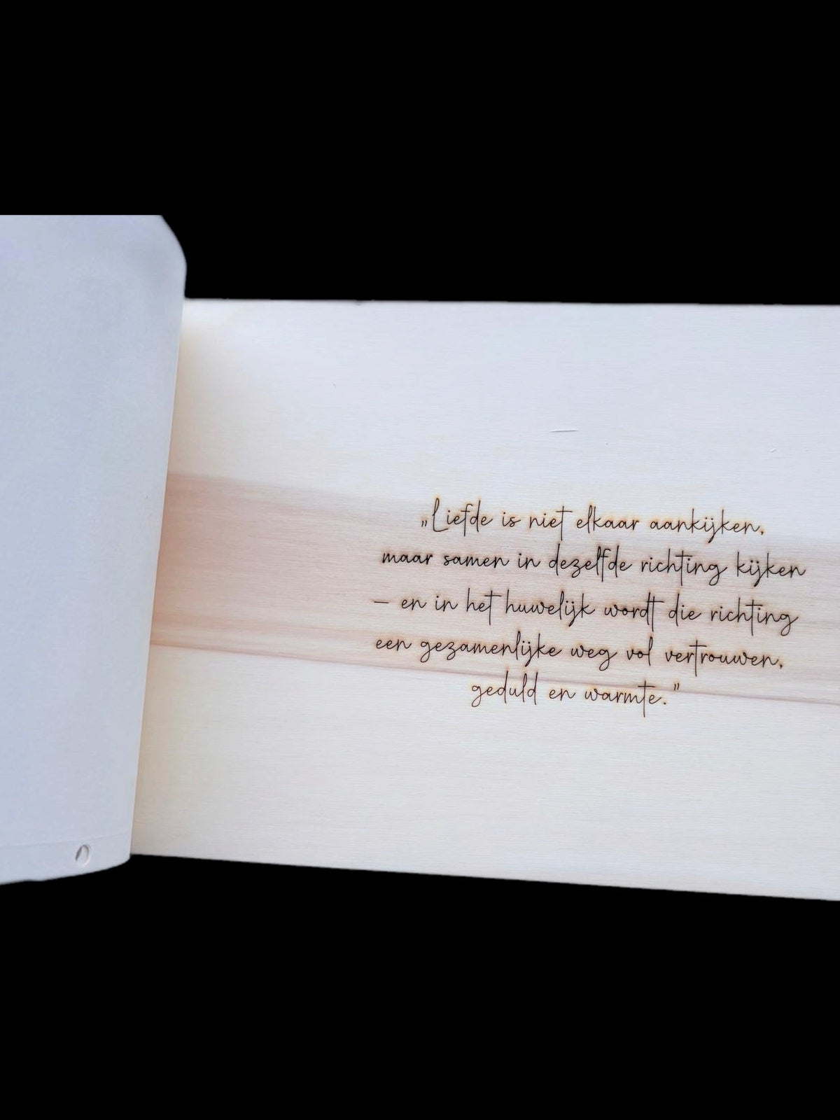 Gepersonaliseerd Houten Bruiloft Gastenboek – Gegraveerde Omslag