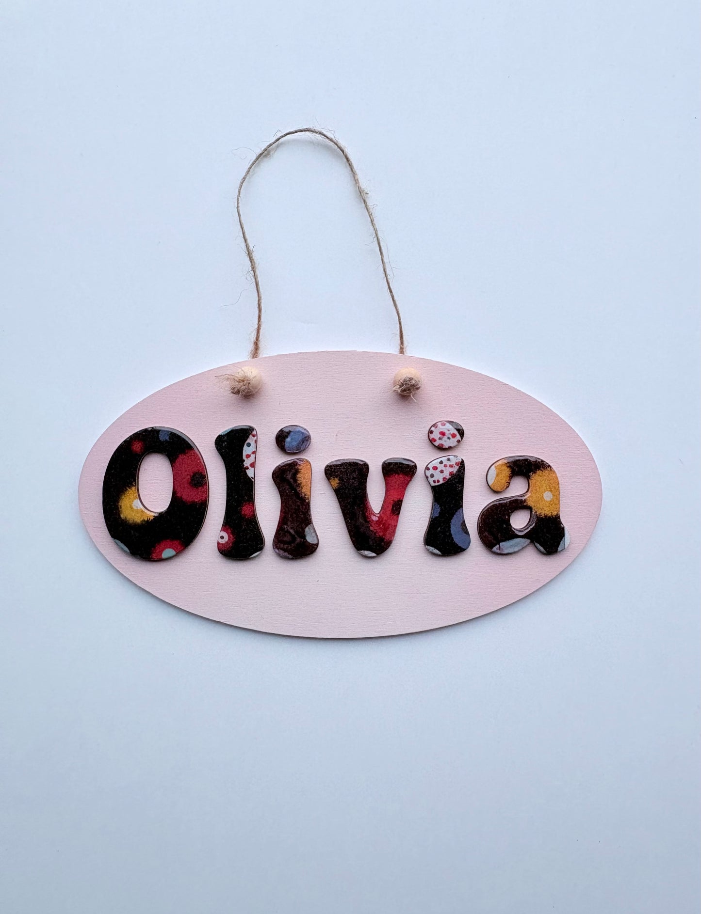 Gepersonaliseerd Houten Naamplaatje Deur β Kinderkamer Naam Bord β roze