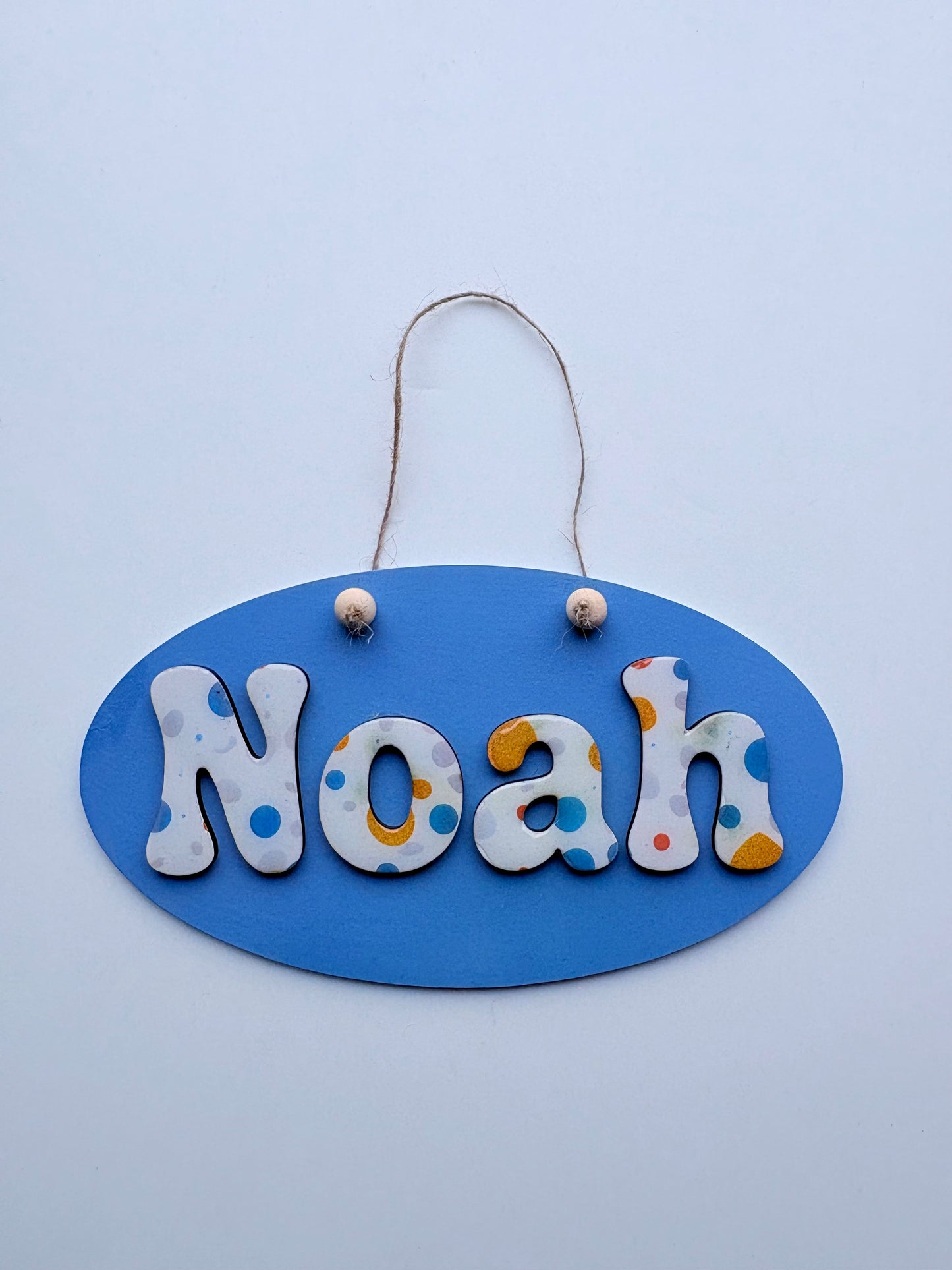 Gepersonaliseerd Houten Naamplaatje Deur β Kinderkamer Naam Bord β blau