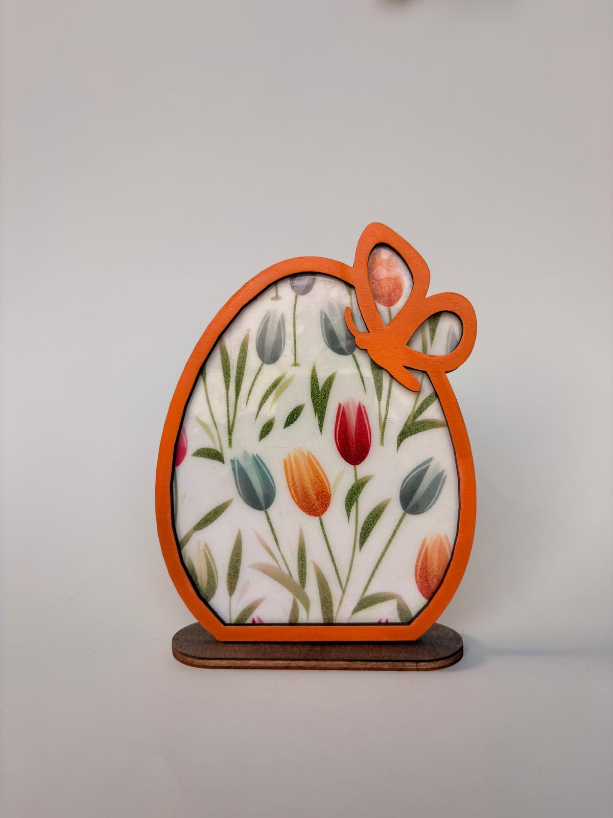 houten paasdecoratie met bloemen laser cut
