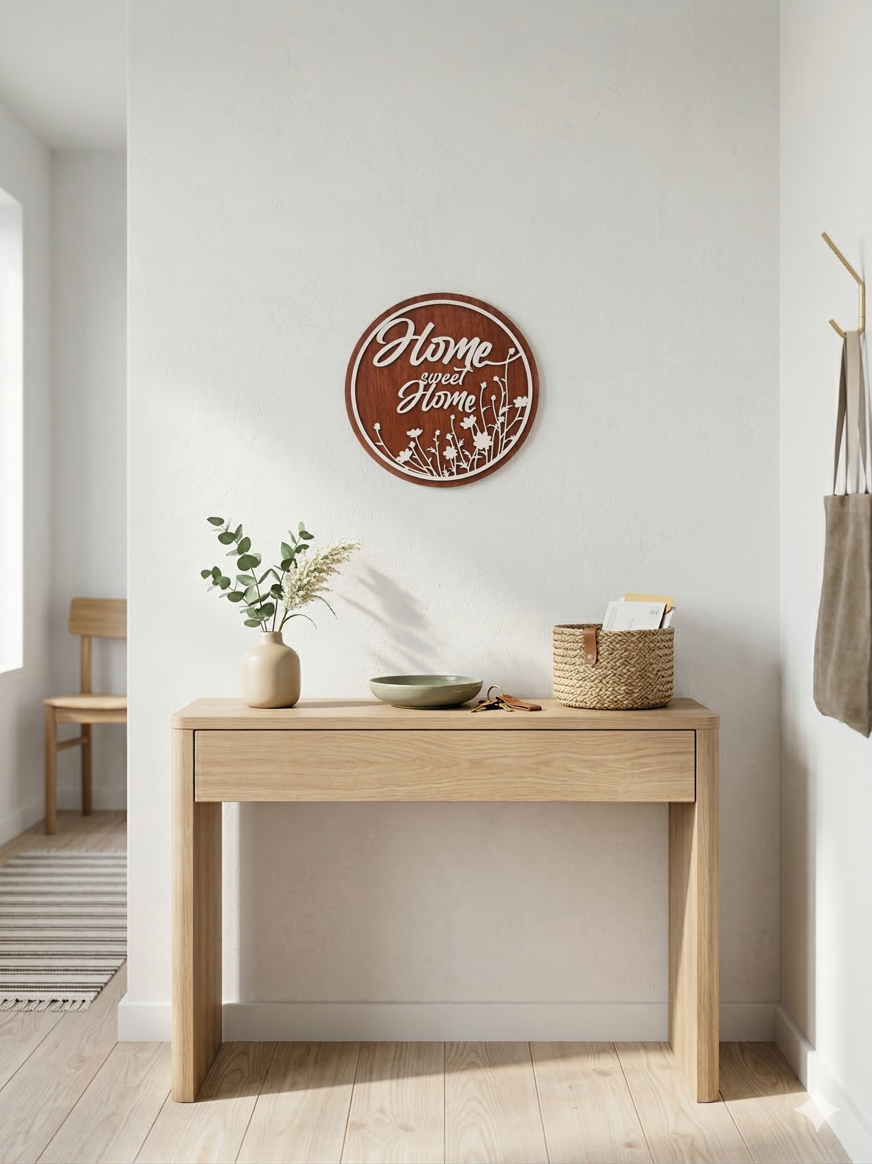 Scandinavische muurdecoratie van hout 30 cm voor modern interieur home sweet home design
