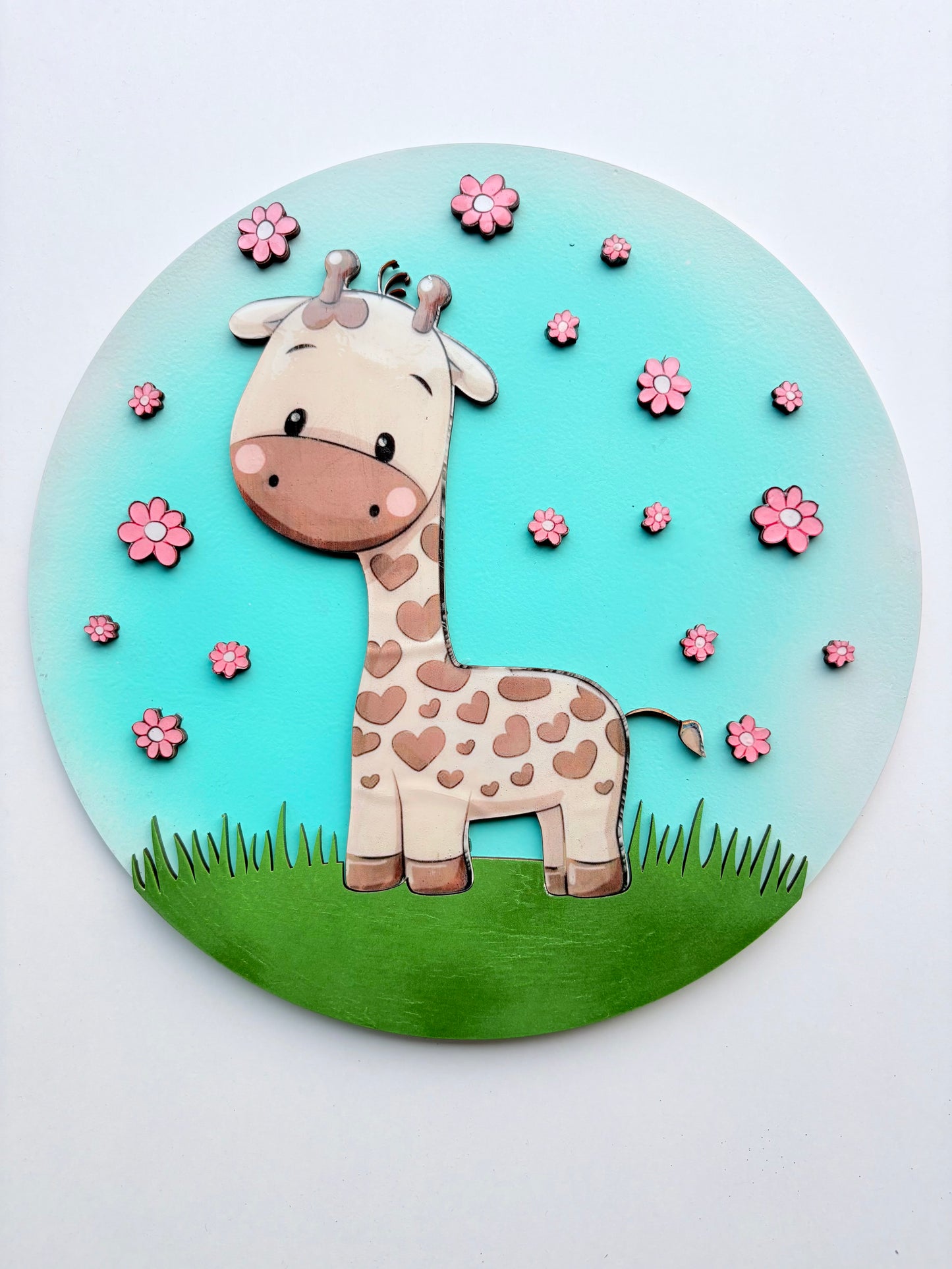Gepersonaliseerd Giraffe Naambord – Kinderkamer Ruimte Decoratie