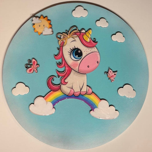 Naambord rond unicorn