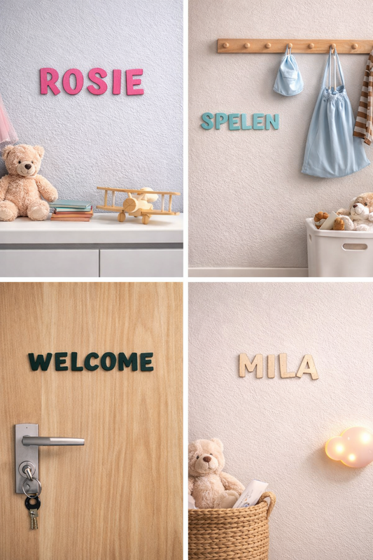 Zelfklevende Houten Letters – Muurletters voor Namen en Woorden