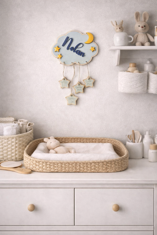 geboorte naam decoratie hout