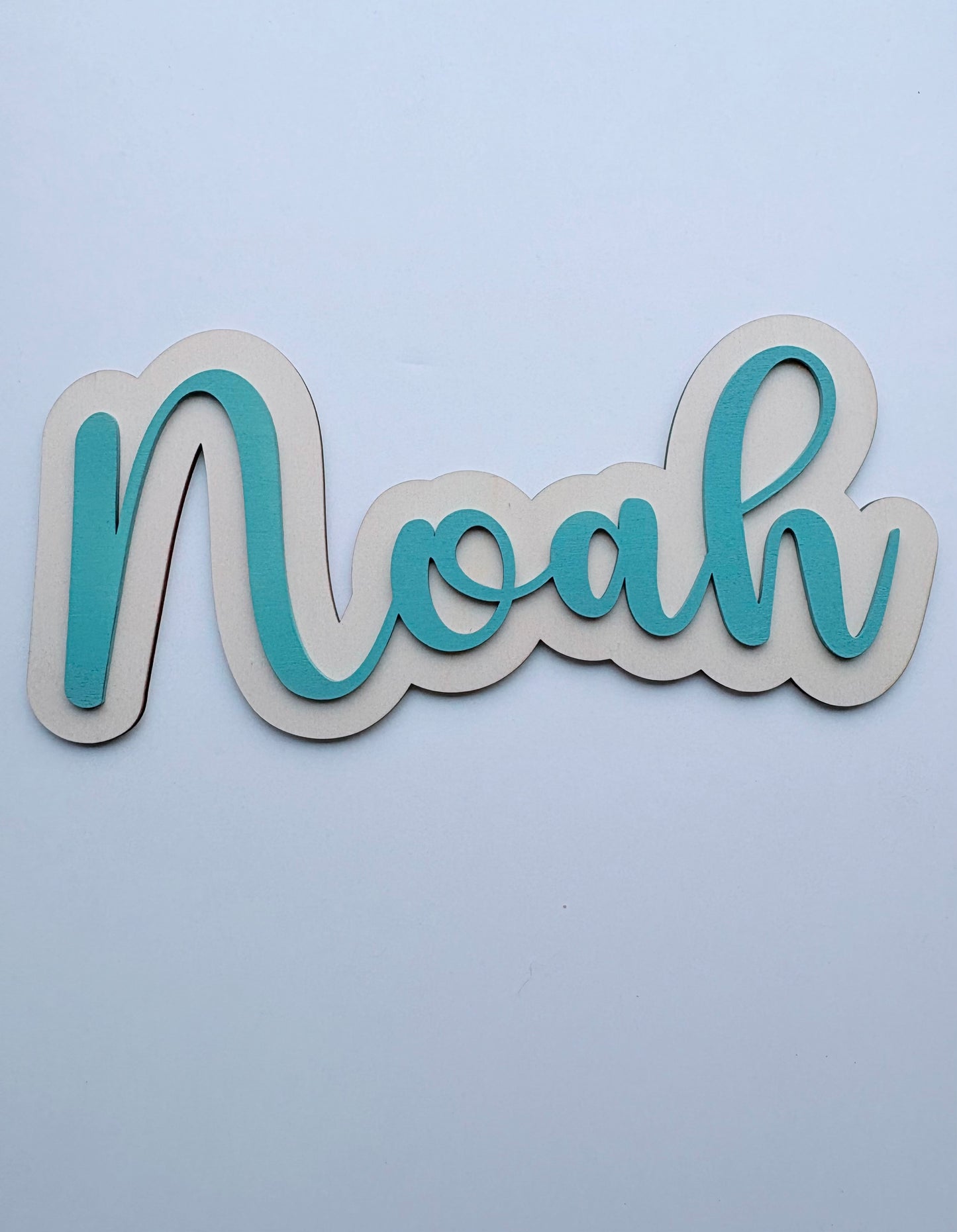 Gepersonaliseerd Houten Naambord Kinderkamer – 3D Naam Bord Babykamer - blau
