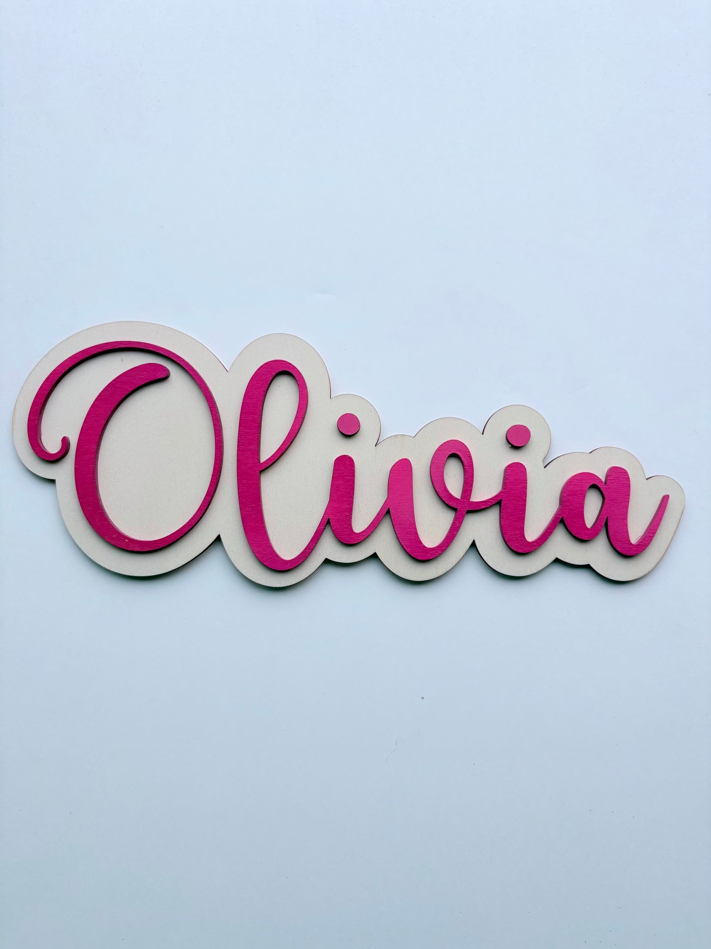Gepersonaliseerd Houten Naambord Kinderkamer – 3D Naam Bord Babykamer - roze