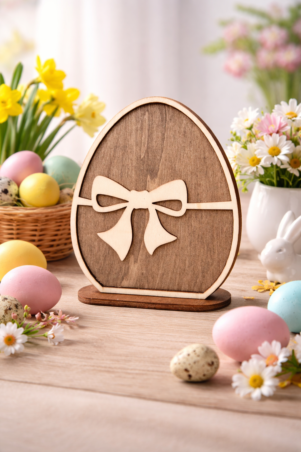 laser gesneden houten paasei decoratie