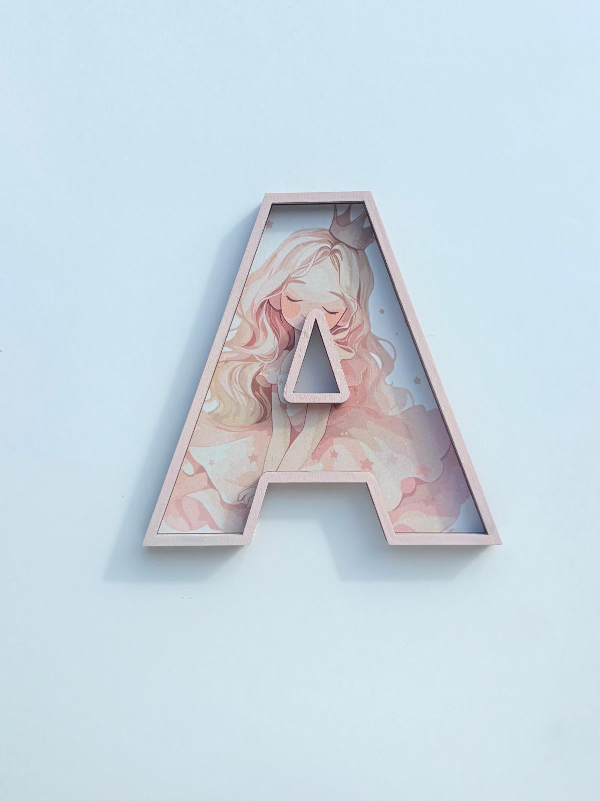 Gepersonaliseerde Houten 3D Letter Naam – Kinderkamer Decoratie 18 cm - Princes